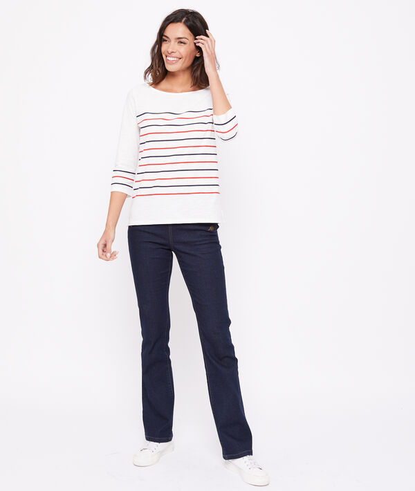 Marinière 100% coton bio marine.