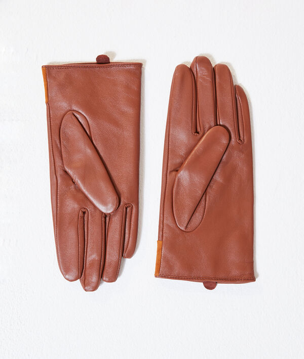Gants en cuir lisse et daim Gants en cuir lisse et daim