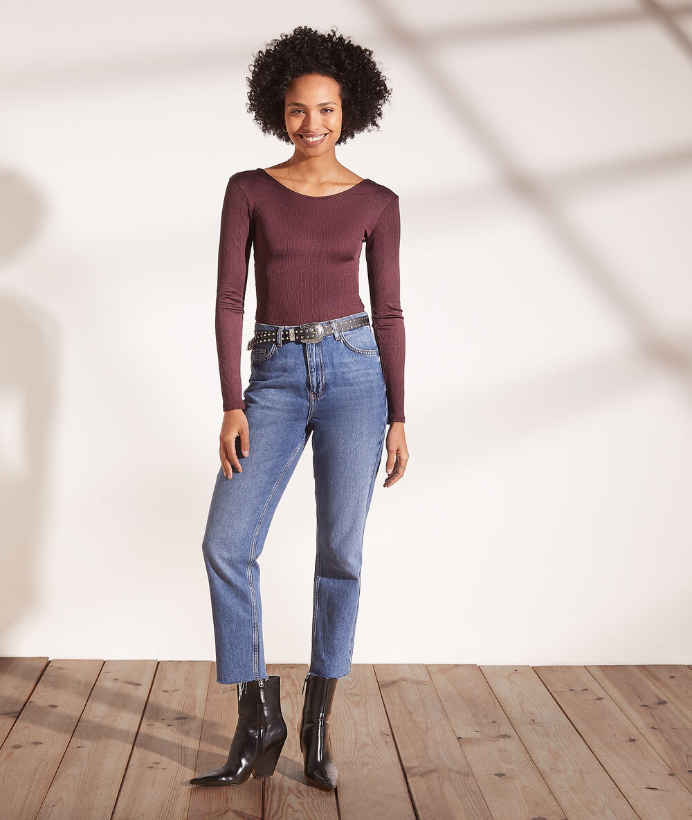 Body dos ouvert framboise.