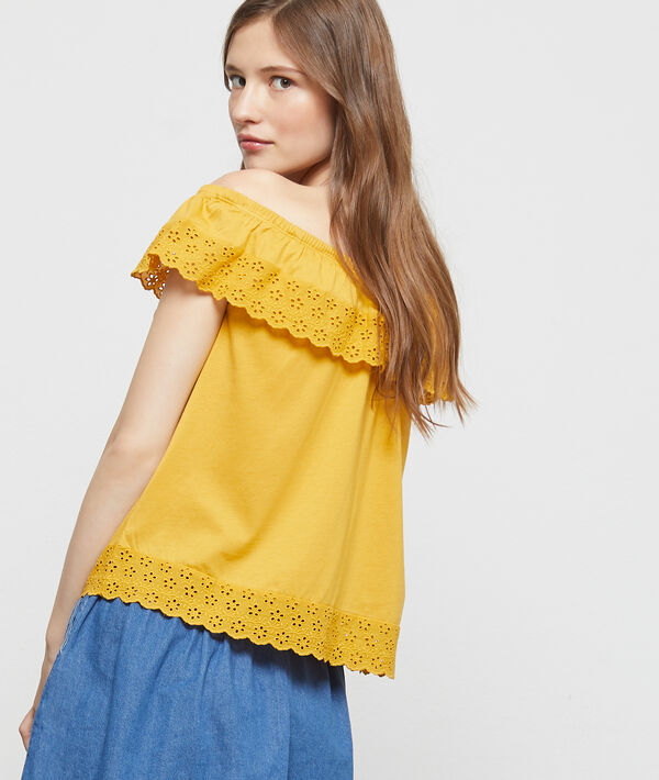 Top bustier à broderie anglaise Top bustier à broderie anglaise