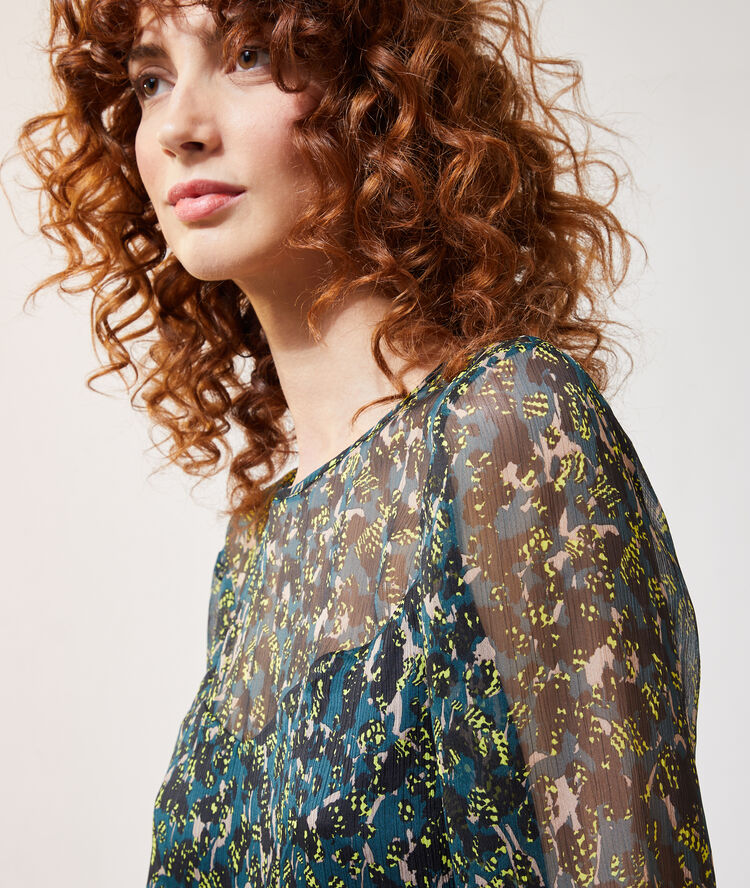 Blouse imprimé multicolore sapin.