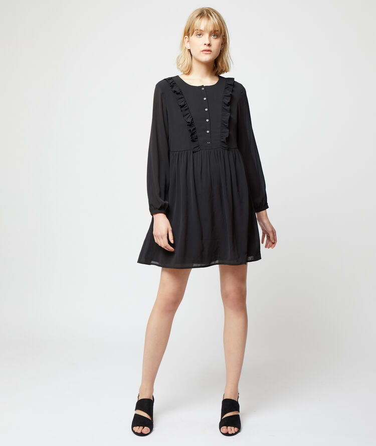 Robe fluide à volants noir.