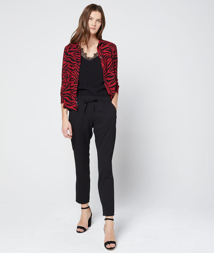 Chemise à imprimé zèbre sienne.