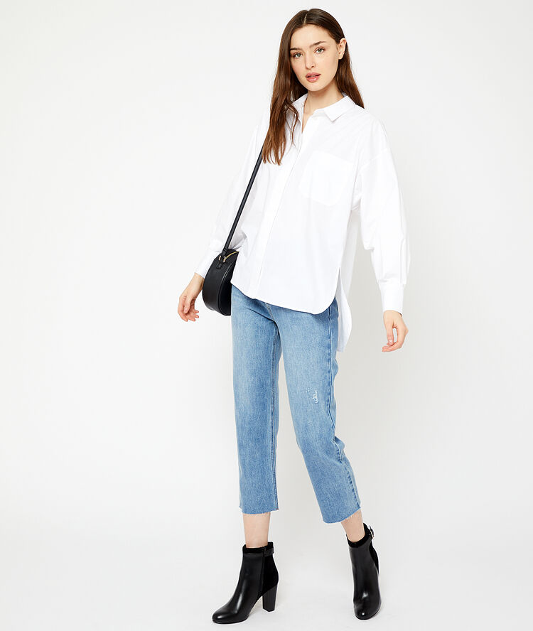 Chemise unie blanc.