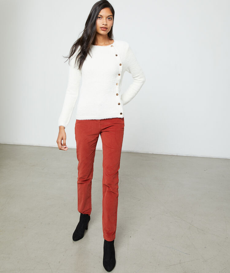 Pull en maille fluffy ecru.