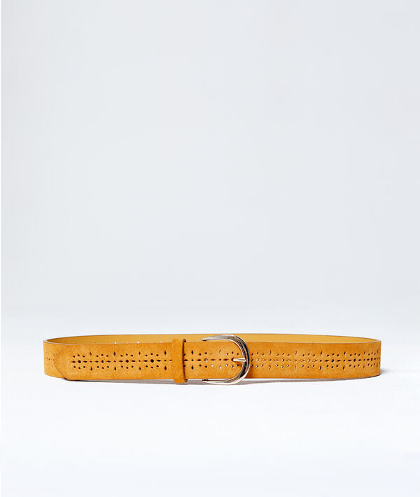 Ceinture perforée effet daim - CAMI - 80cm - Jaune - Femme - Etam