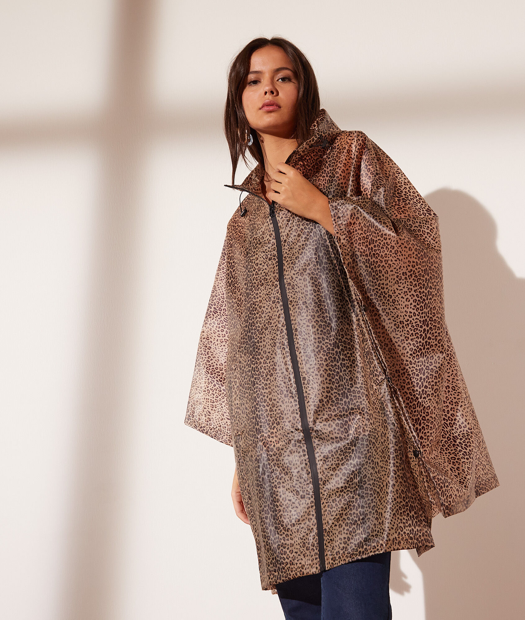 Cape imperméable léopard - Lovina - TU - Marron - Femme - Etam
