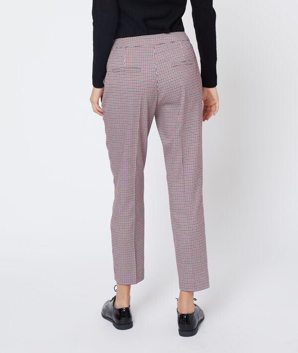 Pantalon droit à motifs pied de poule Pantalon droit à motifs pied de poule