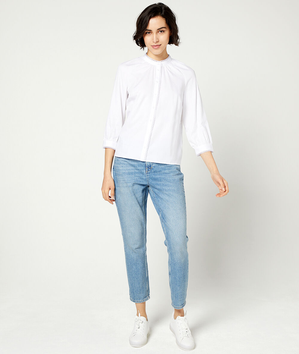 Blouse détails guipure blanc.