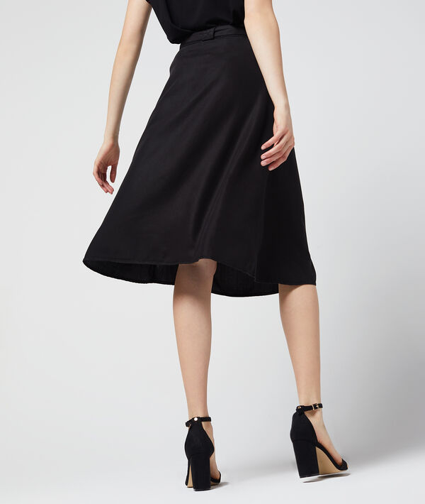 Jupe midi ceinturée en tencel® Jupe midi ceinturée en tencel®