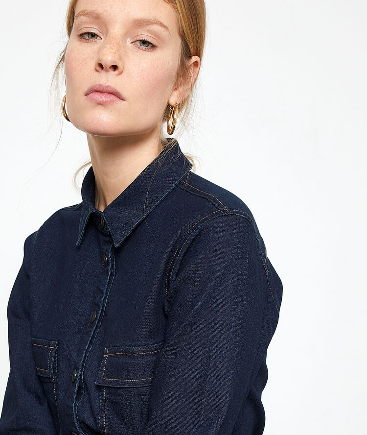 Combinaison bleu de travail en jean stone.