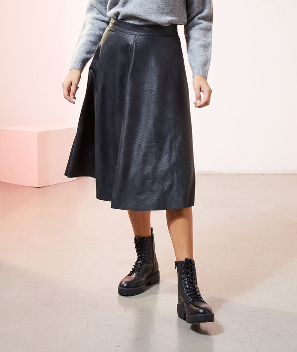 Jupe midi effet cuir Jupe midi effet cuir