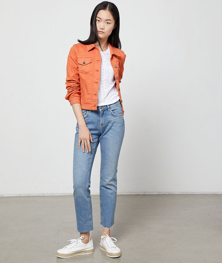 Veste en jean tomette.