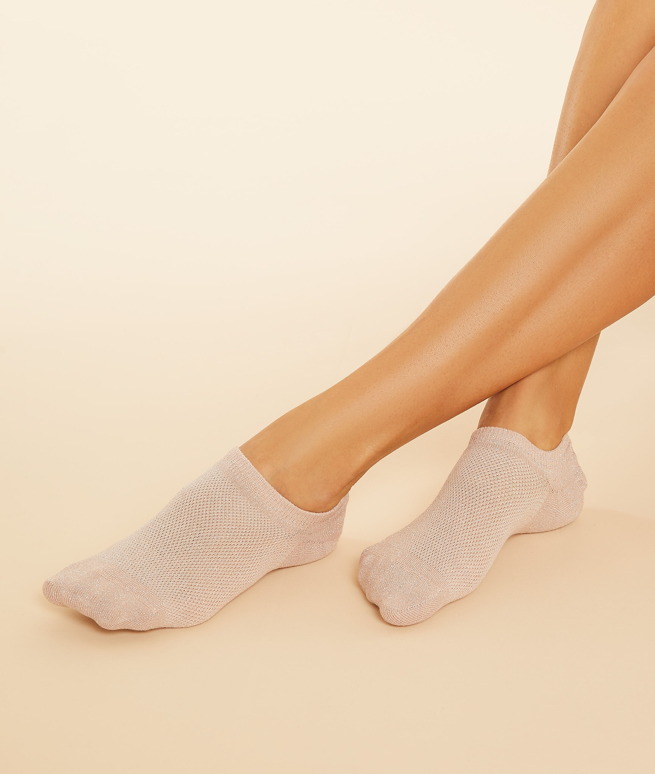 Lot de 2 paires de socquettes à fils métallisés - Cho Sneackers - 36/38 - Rose - Femme - Etam