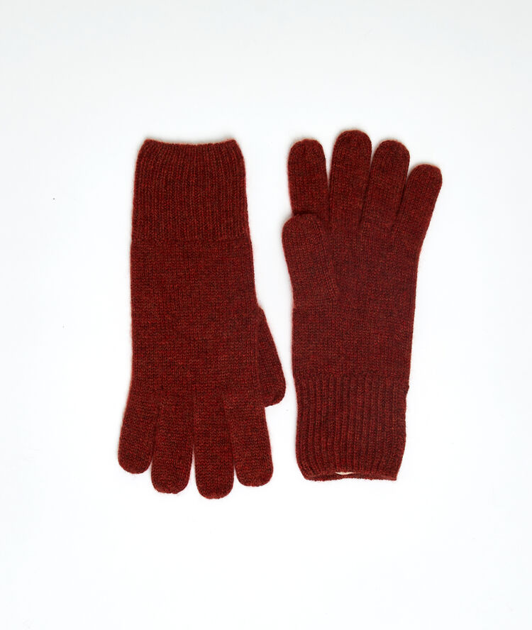 Gants en cachemire rouille.