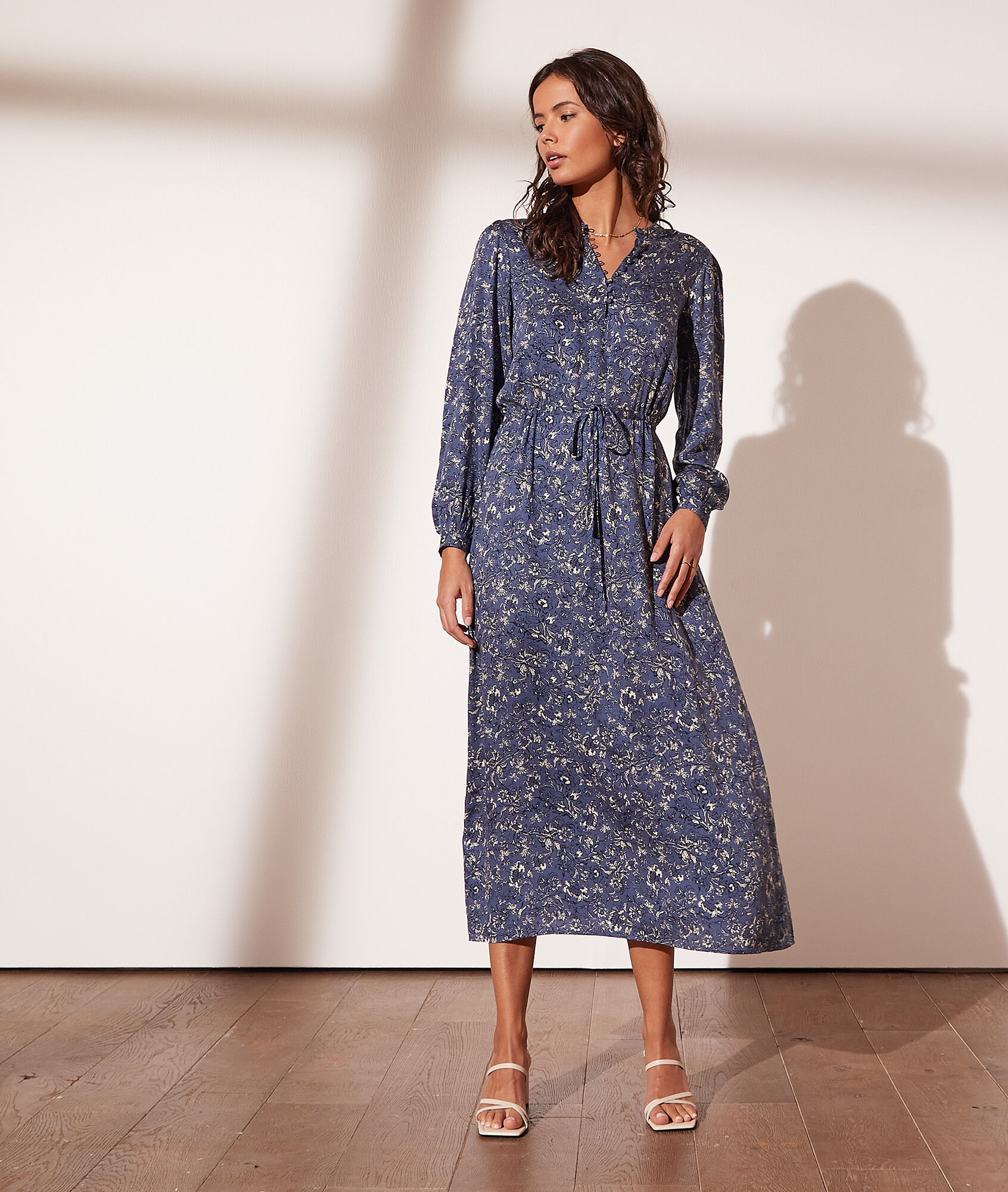 Robe longue imprimée - Asmina - 34 - Bleu - Femme - Etam