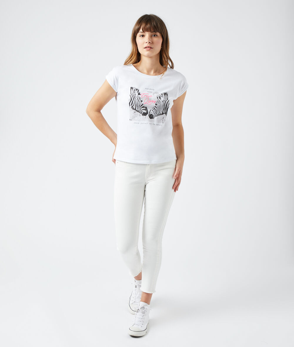 T-shirt sérigraphie "true love" blanc.