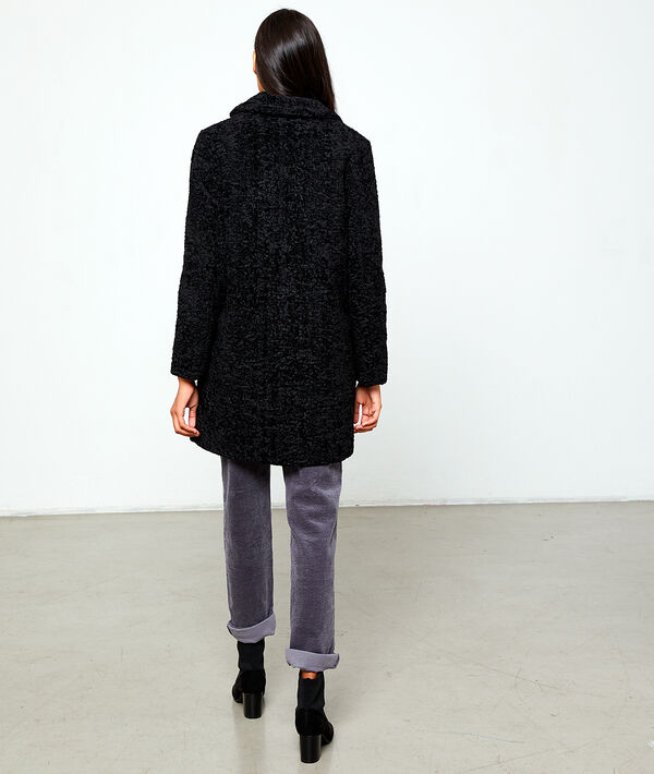 Manteau long effet peau lainée Manteau long effet peau lainée