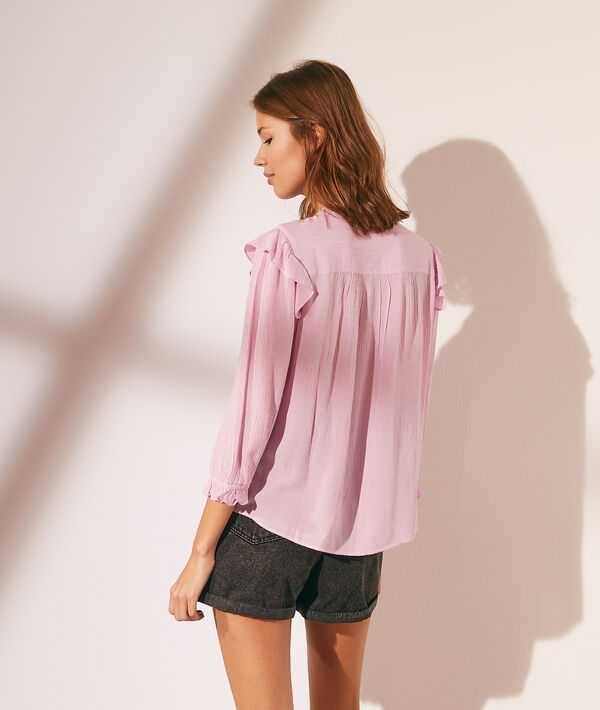 Chemise à volants avec détails en dentelle Chemise à volants avec détails en dentelle