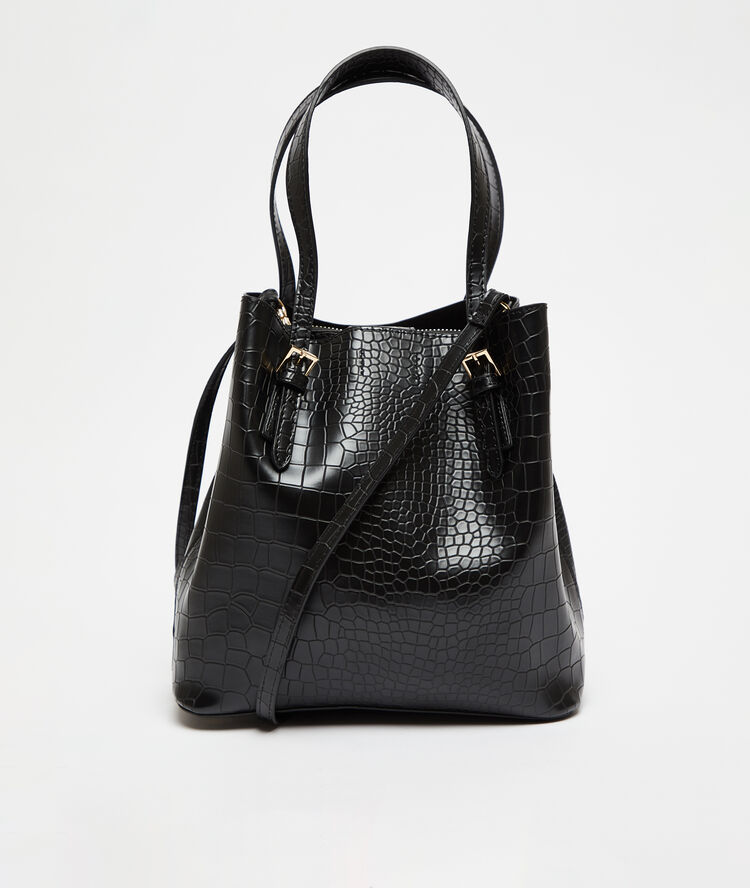 Sac cabas effet croco noir.