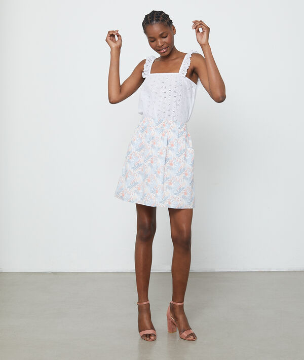 Top à broderie anglaise blanc.