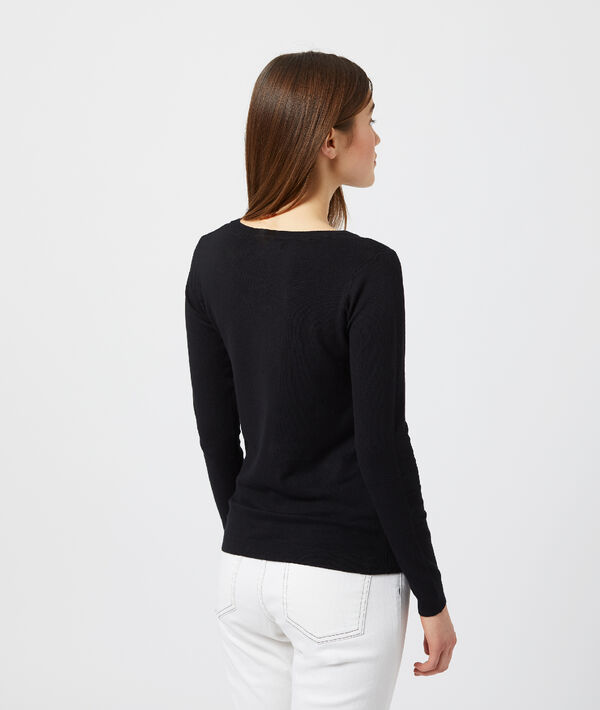 Pull maille fine jaguar noir.