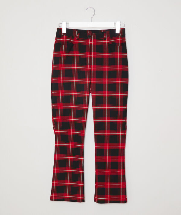 Pantalon flare à carreaux Pantalon flare à carreaux