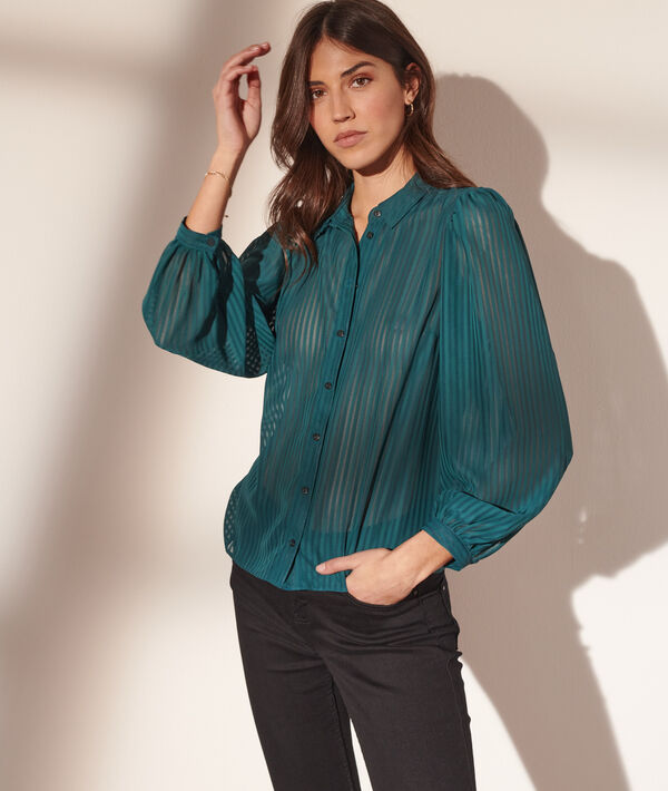 Chemise transparente manches ballon Chemise transparente manches ballon