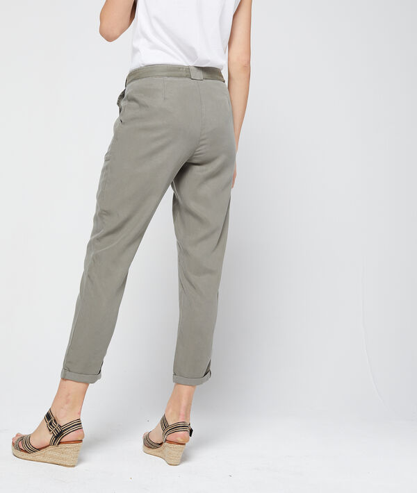 Pantalon carotte ceinturé en tencel® Pantalon carotte ceinturé en tencel®