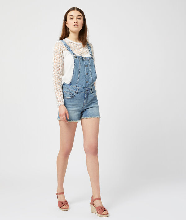 Salopette en jean bleach.