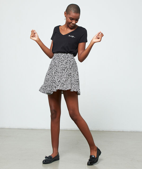 Jupe patineuse fluide noir.