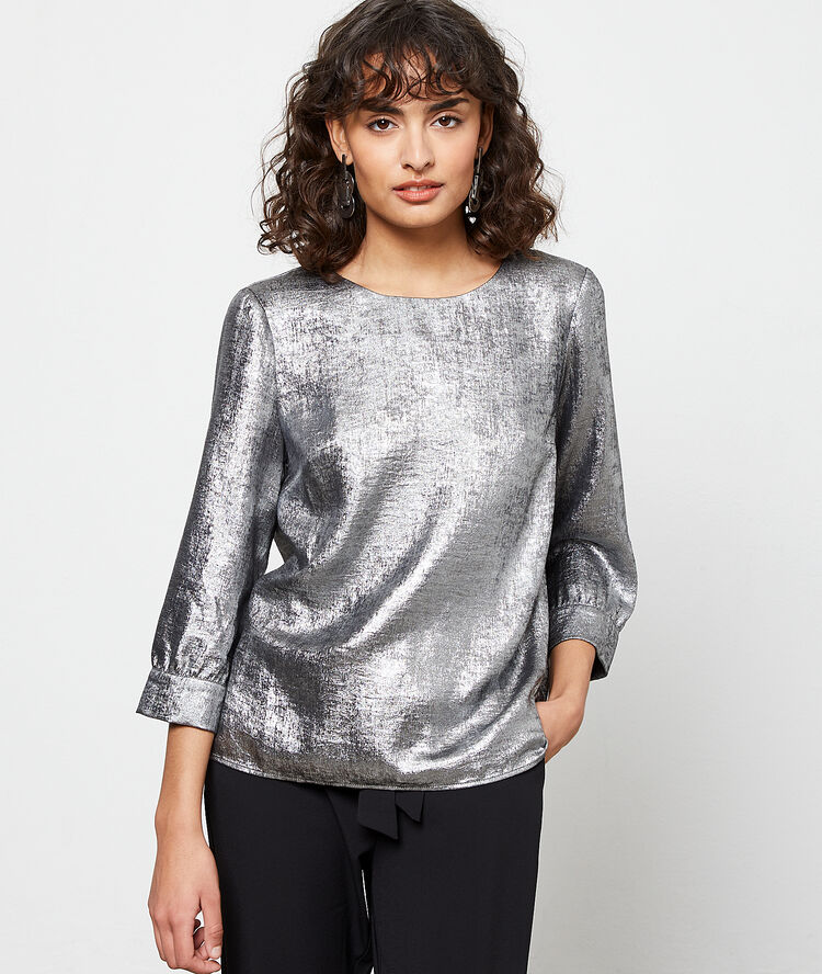 Blouse argentée argent.