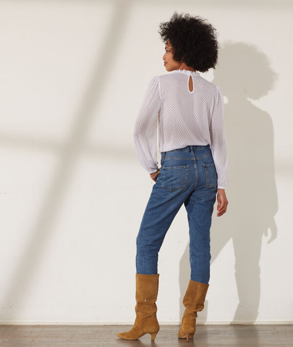 Blouse plumetis col haut Blouse plumetis col haut