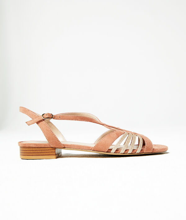 Sandales plates effet daim Sandales plates effet daim