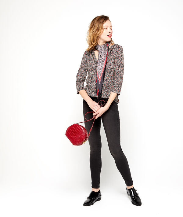 Sac besace effet croco sienne.