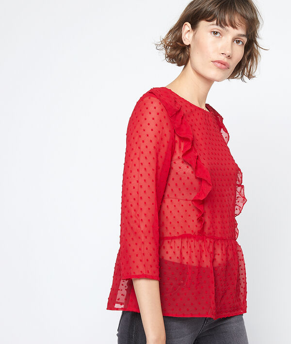 Blouse transparente en plumetis Blouse transparente en plumetis