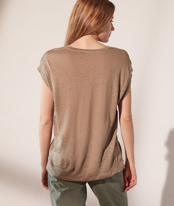 T-shirt col rond en lin T-shirt col rond en lin