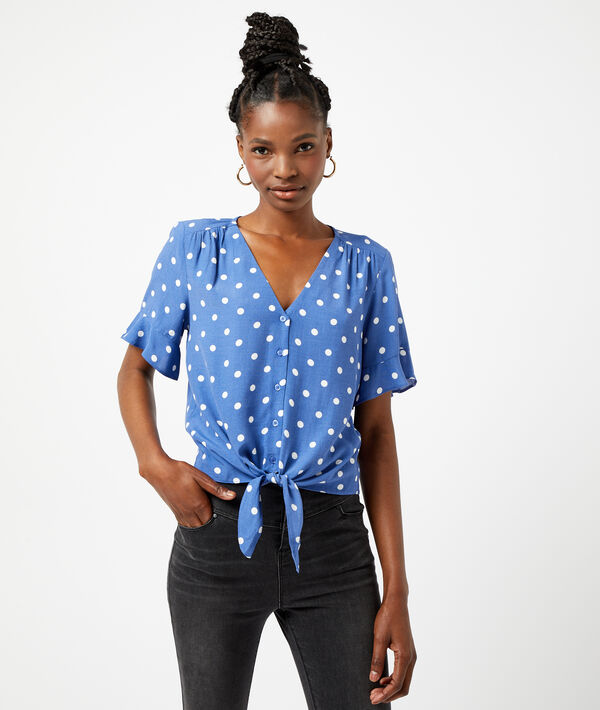 Blouse nouée à pois Blouse nouée à pois