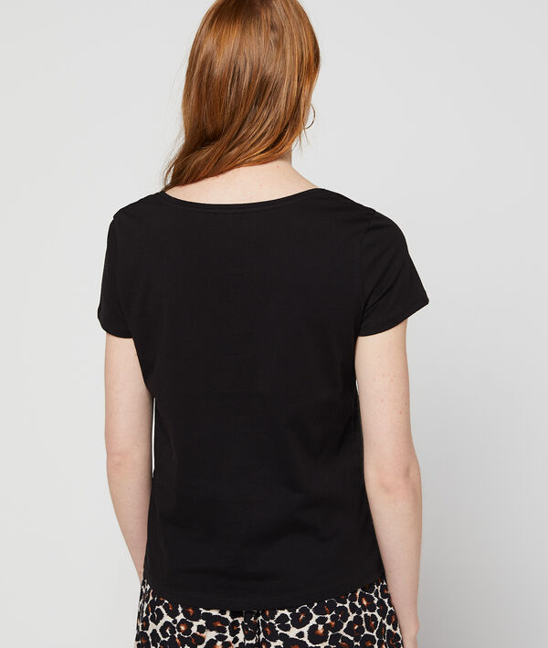 T-shirt à broderies cœur 100% coton T-shirt à broderies cœur 100% coton