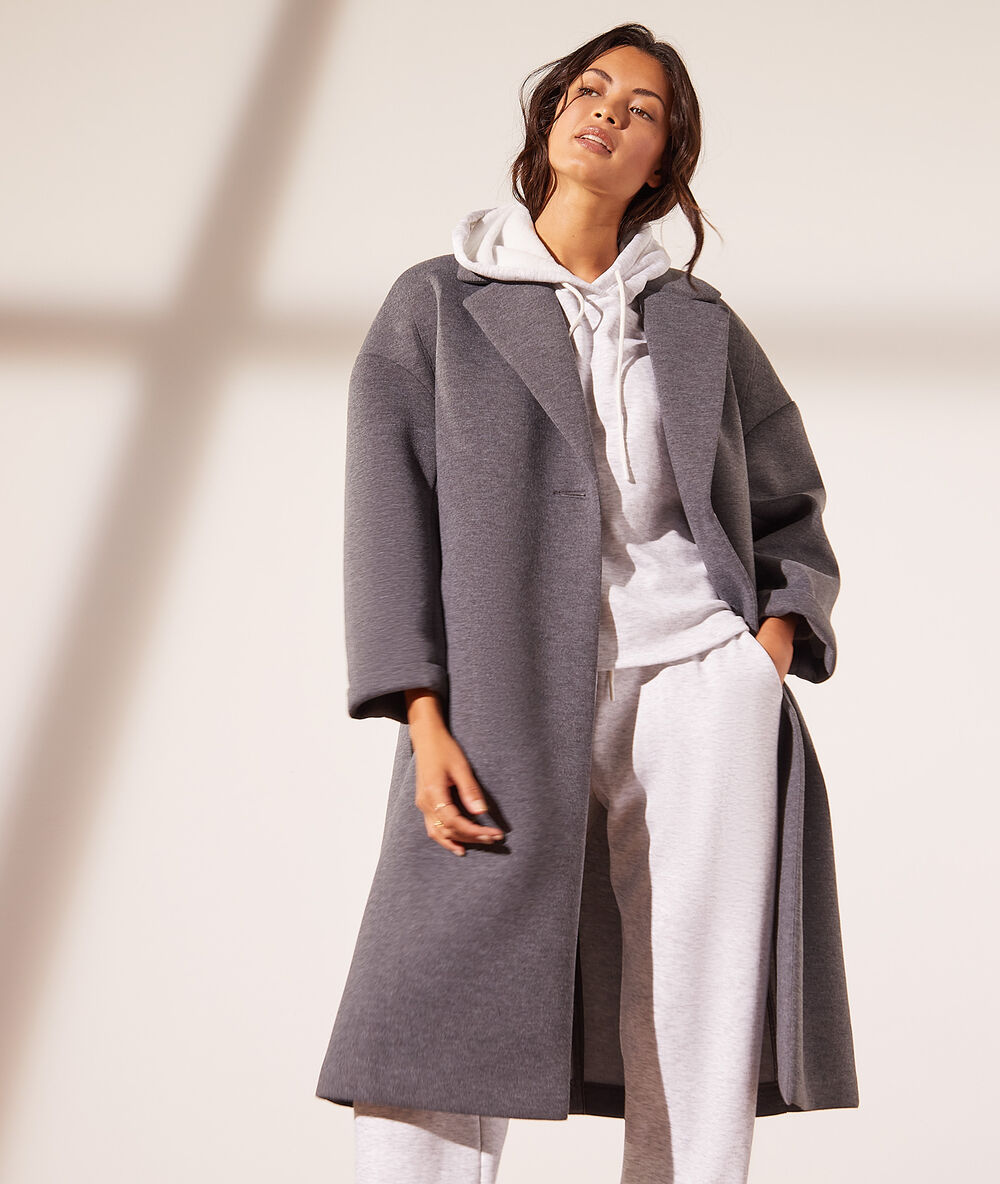 Manteau long anthracite.