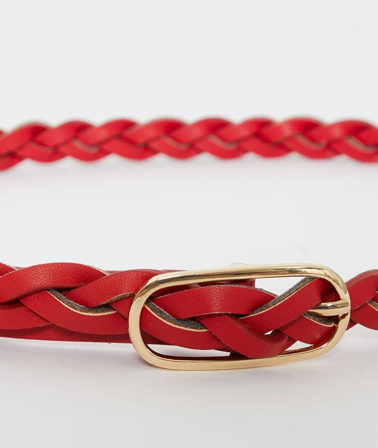 Ceinture fine tressée geranium.