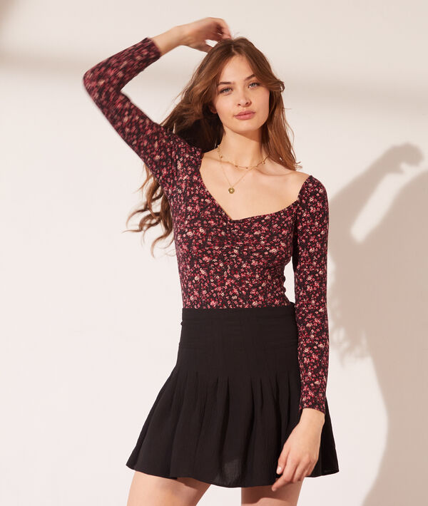 Body manches longues imprimé fleuri Body manches longues imprimé fleuri