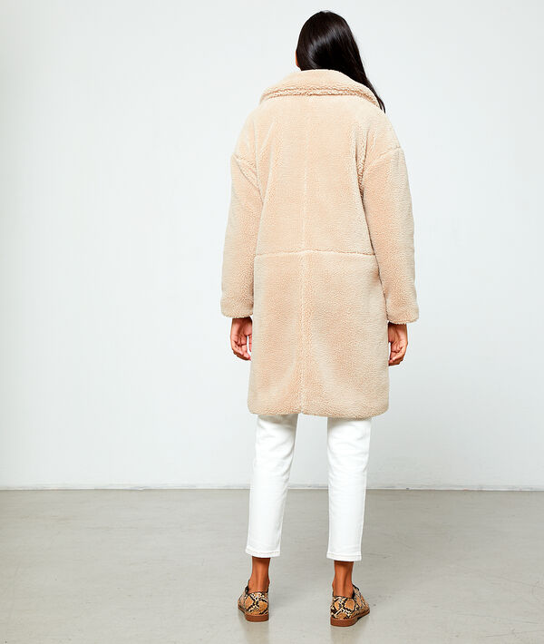 Manteau long effet peau lainée Manteau long effet peau lainée