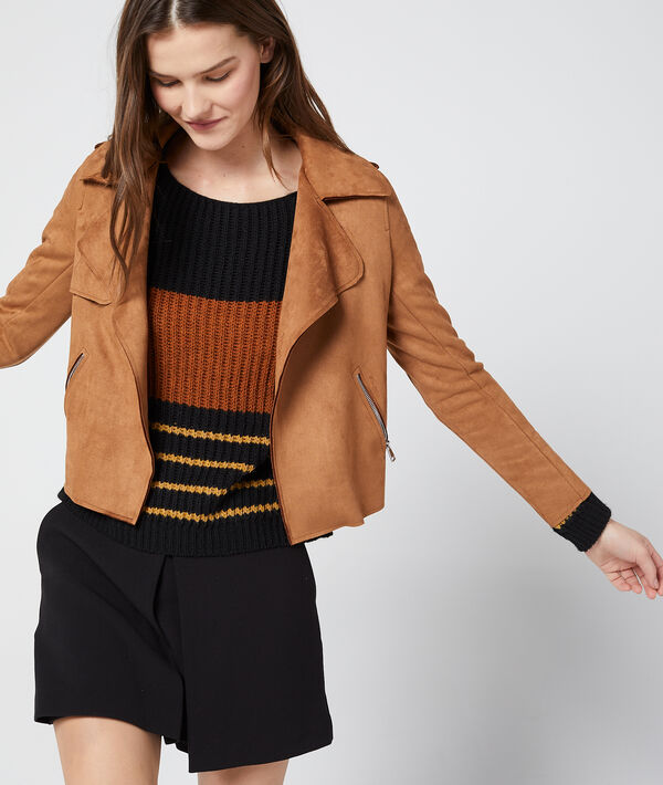Veste biker effet daim Veste biker effet daim