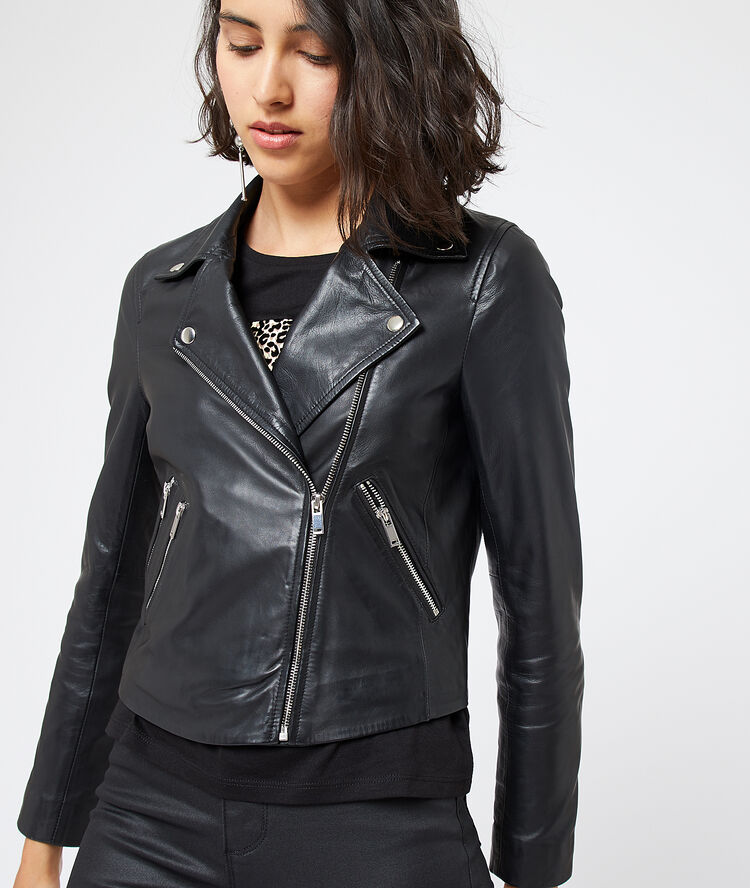 Blouson biker 100%cuir noir.