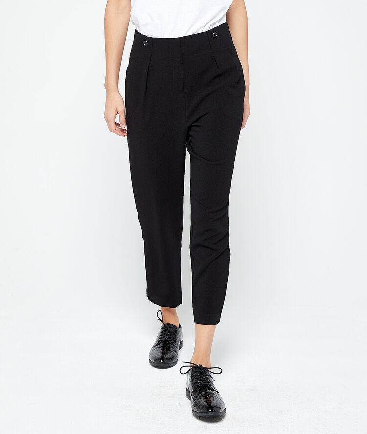 Pantalon large à bretelles noir.
