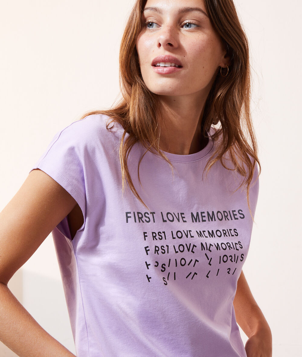 T-shirt "first love memories" violine.