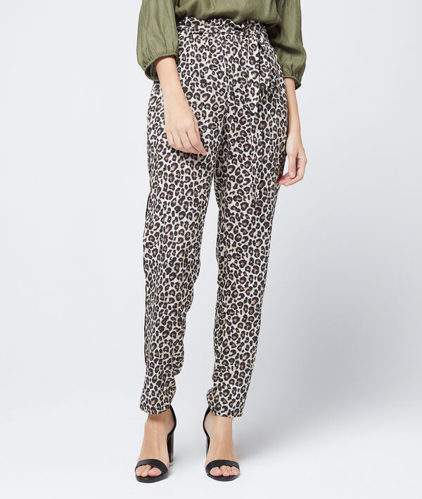 Pantalon carotte à imprimé léopard Pantalon carotte à imprimé léopard