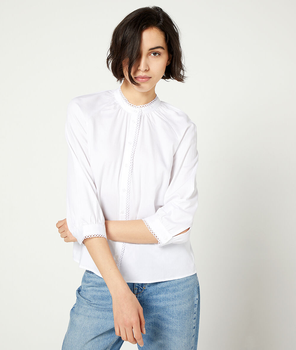 Blouse détails guipure blanc.