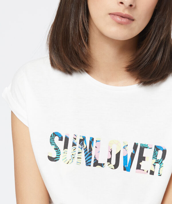 T-shirt "sunlover" à nouer ecru.